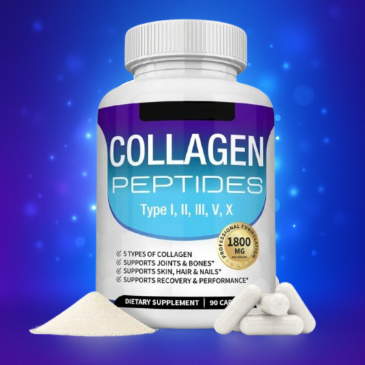 Colageno Peptides, Type I, II, III, V, X - 90 capsulas, Toplux Nutrition