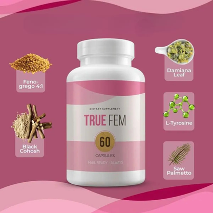 TRUE FEM – Suplemento Femenino 13 en 1 para Equilibrio Hormonal y Vitalidad (60 cápsulas)