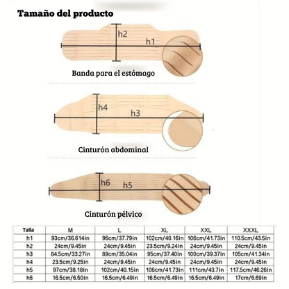 Faja Postparto 3 en 1 en Fibra de Poliéster: Cinturón Moldeador Ideal como Recuperación Posparto
