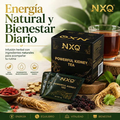 Powerful Kidney Té NXQ - Energía Natural 100%, 30 Paquetes