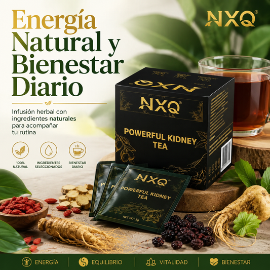 Powerful Kidney Té NXQ - Energía Natural 100%, 30 Paquetes