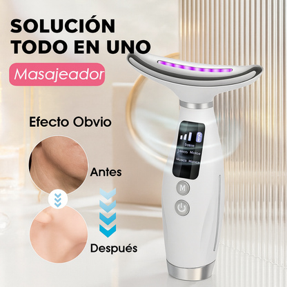 Masajeador facial y de cuello, 7 modos, recargable
