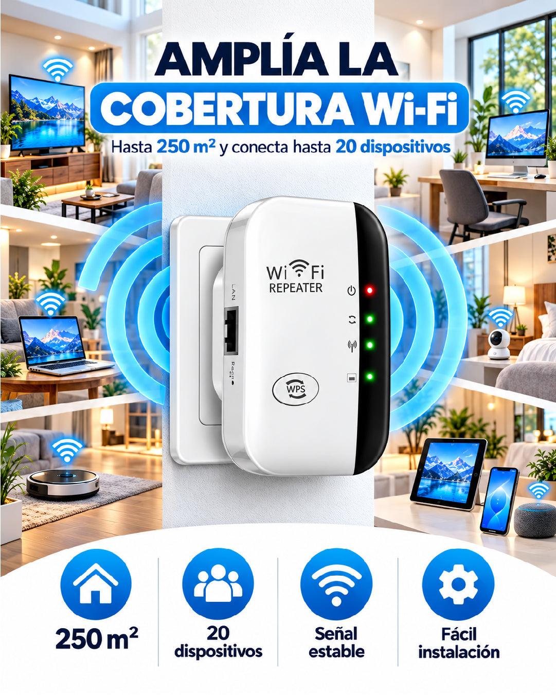 REPETIDOR DE SEÑAL WIFI DE ALTA CALIDAD