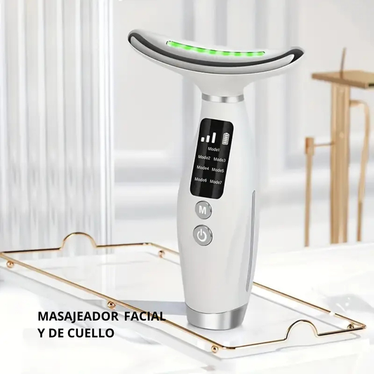 Masajeador facial y de cuello, 7 modos, recargable
