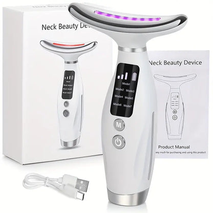 Masajeador facial y de cuello, 7 modos, recargable