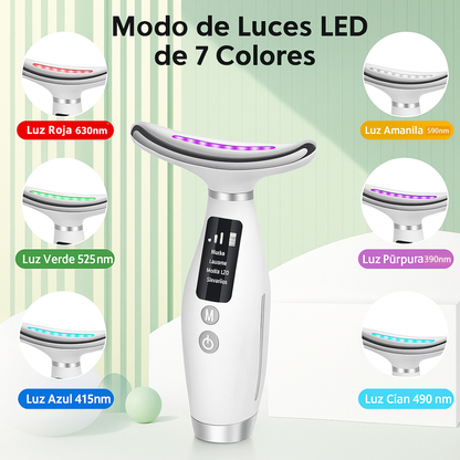 Masajeador facial y de cuello, 7 modos, recargable